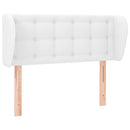 sengegavl med kanter 93x23x78/88 cm kunstlæder hvid