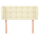 sengegavl med kanter 93x23x78/88 cm kunstlæder cremefarvet