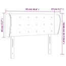 sengegavl med kanter 93x23x78/88 cm kunstlæder grå