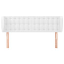 sengegavl med kanter 147x23x78/88 cm kunstlæder hvid