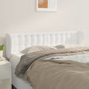 sengegavl med kanter 147x23x78/88 cm kunstlæder hvid