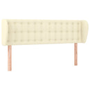 sengegavl med kanter 147x23x78/88 cm kunstlæder cremefarvet