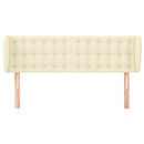 sengegavl med kanter 147x23x78/88 cm kunstlæder cremefarvet