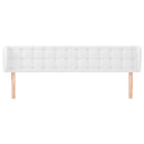 sengegavl med kanter 163x23x78/88 cm kunstlæder hvid