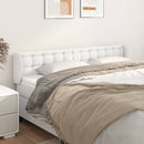 sengegavl med kanter 163x23x78/88 cm kunstlæder hvid