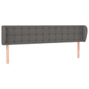 sengegavl med kanter 163x23x78/88 cm kunstlæder grå