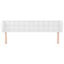sengegavl med kanter 183x23x78/88 cm kunstlæder hvid