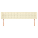 sengegavl med kanter 183x23x78/88 cm kunstlæder cremefarvet