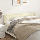 sengegavl med kanter 183x23x78/88 cm kunstlæder cremefarvet