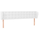 sengegavl med kanter 203x23x78/88 cm kunstlæder hvid