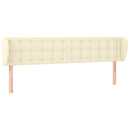 sengegavl med kanter 203x23x78/88 cm kunstlæder cremefarvet