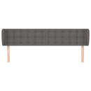 sengegavl med kanter 203x23x78/88 cm kunstlæder grå
