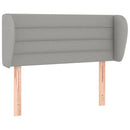 sengegavl med kanter 83x23x78/88 cm stof lysegrå