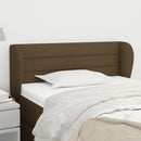 sengegavl med kanter 83x23x78/88 cm stof mørkebrun