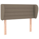 sengegavl med kanter 83x23x78/88 cm stof gråbrun