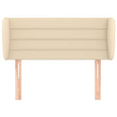 sengegavl med kanter 83x23x78/88 cm stof cremefarvet