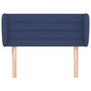 sengegavl med kanter 83x23x78/88 cm stof blå