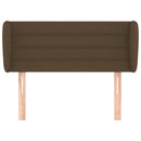 sengegavl med kanter 93x23x78/88 cm stof mørkebrun