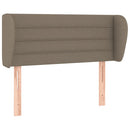 sengegavl med kanter 93x23x78/88 cm stof gråbrun