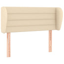 sengegavl med kanter 93x23x78/88 cm stof cremefarvet