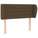 sengegavl med kanter 103x23x78/88 cm stof mørkebrun