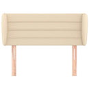 sengegavl med kanter 103x23x78/88 cm stof cremefarvet