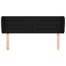 sengegavl med kanter 147x23x78/88 cm stof sort