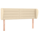 sengegavl med kanter 147x23x78/88 cm stof cremefarvet