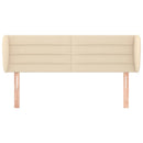 sengegavl med kanter 147x23x78/88 cm stof cremefarvet