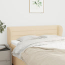 sengegavl med kanter 147x23x78/88 cm stof cremefarvet