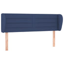 sengegavl med kanter 147x23x78/88 cm stof blå