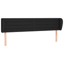sengegavl med kanter 163x23x78/88 cm stof sort