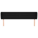 sengegavl med kanter 163x23x78/88 cm stof sort