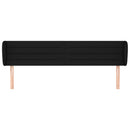 sengegavl med kanter 183x23x78/88 cm stof sort