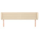 sengegavl med kanter 183x23x78/88 cm stof cremefarvet