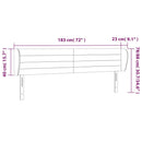 sengegavl med kanter 183x23x78/88 cm stof cremefarvet