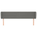 sengegavl med kanter 203x23x78/88 cm stof mørkegrå