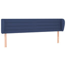 sengegavl med kanter 203x23x78/88 cm stof blå