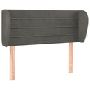 sengegavl med kanter 83x23x78/88 cm fløjl mørkegrå