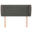 sengegavl med kanter 83x23x78/88 cm fløjl mørkegrå