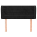 sengegavl med kanter 83x23x78/88 cm fløjl sort