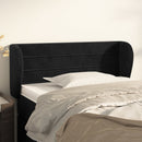 sengegavl med kanter 83x23x78/88 cm fløjl sort