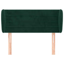 sengegavl med kanter 83x23x78/88 cm fløjl mørkegrøn