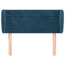 sengegavl med kanter 83x23x78/88 cm fløjl mørkeblå