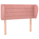 sengegavl med kanter 83x23x78/88 cm fløjl lyserød