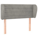 sengegavl med kanter 93x23x78/128 cm fløjl lysegrå