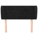 sengegavl med kanter 93x23x78/88 cm fløjl sort