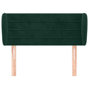 sengegavl med kanter 93x23x78/88 cm fløjl mørkegrøn