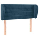 sengegavl med kanter 93x23x78/88 cm fløjl mørkeblå