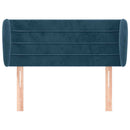 sengegavl med kanter 93x23x78/88 cm fløjl mørkeblå